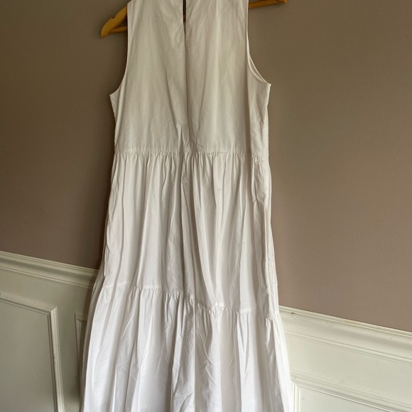 J Crew Women's White Cottagecore Sleeveless tiered dress Size 4 EUC sundress - Picture 8 of 9